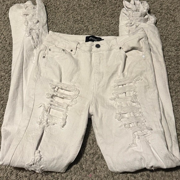 Guapi White Stacked Jeans Size 34 - Picture 7 of 16